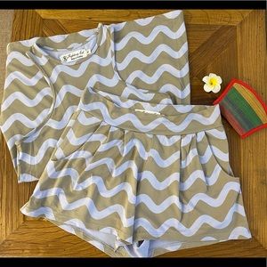 Set of Fighting Eel Tank Tempo Shorts Om Lavender Wave XS